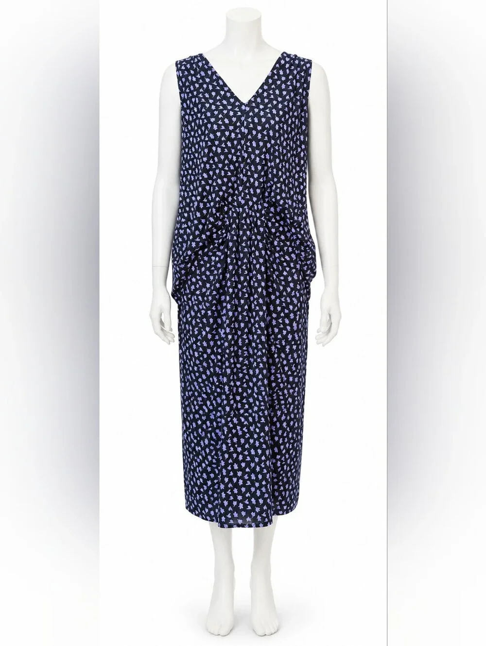 CAbi Navy with Lavender Micro-Print Swim Cover Dress